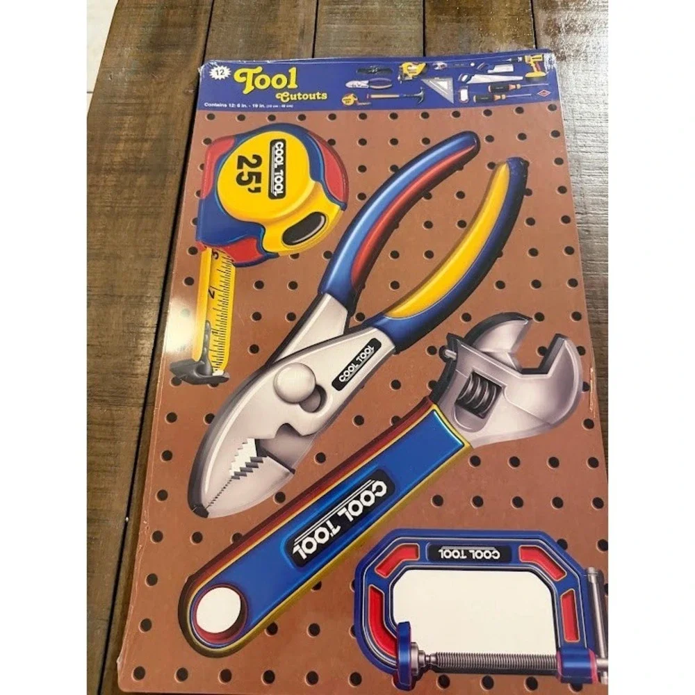 Beistle 12 Piece Tool Cutouts Construction Party Wall Decorations 54374 NEW
